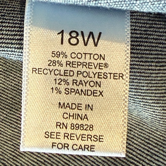 LOGO by Lori Goldstein Women's Shibori Print Denim Wrap Jacket 18 W - Picture 14 of 16